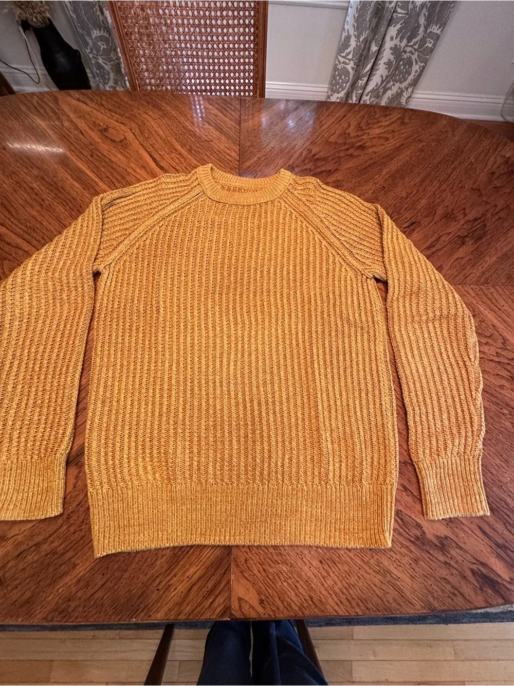 Polo by Ralph Lauren Mustard Yellow Ribbed Crewneck Sweater